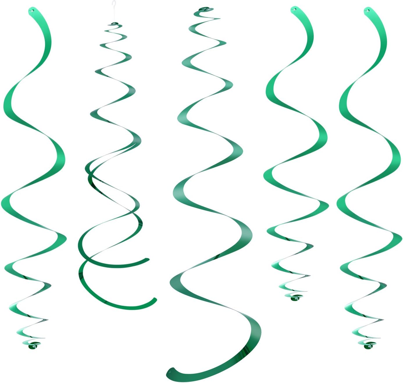 Gold Party Hanging Swirl Decorations Plastic Streamer for Ceiling, Pack of 28