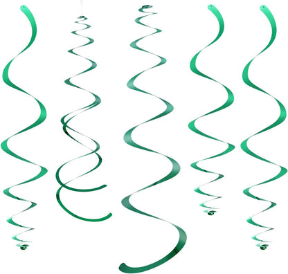 Gold Party Hanging Swirl Decorations Plastic Streamer for Ceiling, Pack of 28
