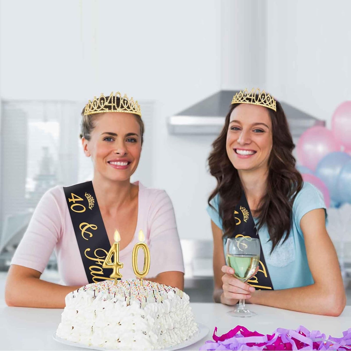21st Birthday Decorations for Her with 21st Birthday Sash and Crown, Candles Gold, Gifts for 21 Year Old Girls