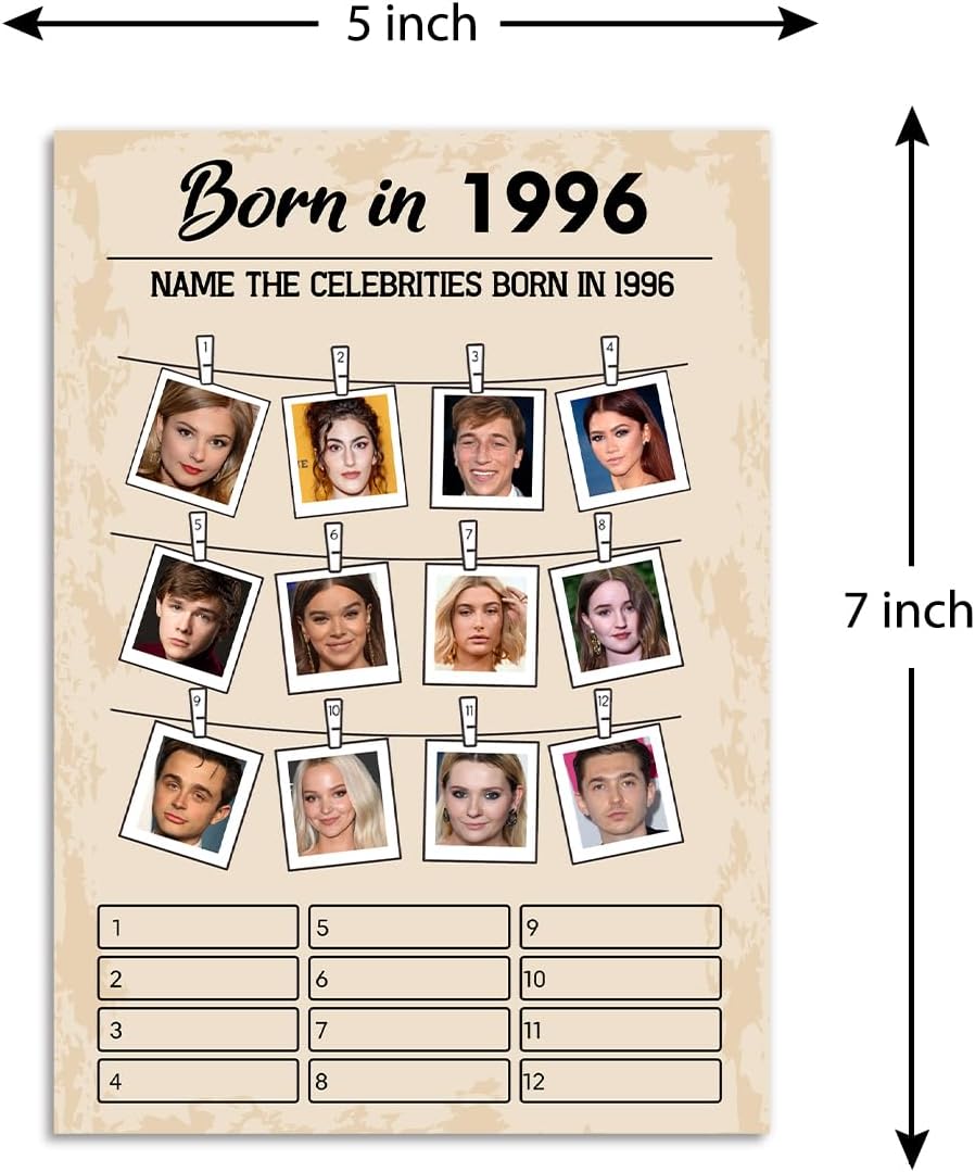 QUPT 40th Birthday Party Games, Movies in 1986 Games, Birthday Party Supplies for Adults, Fun 1986s Party Game，Pack of 30 Cards