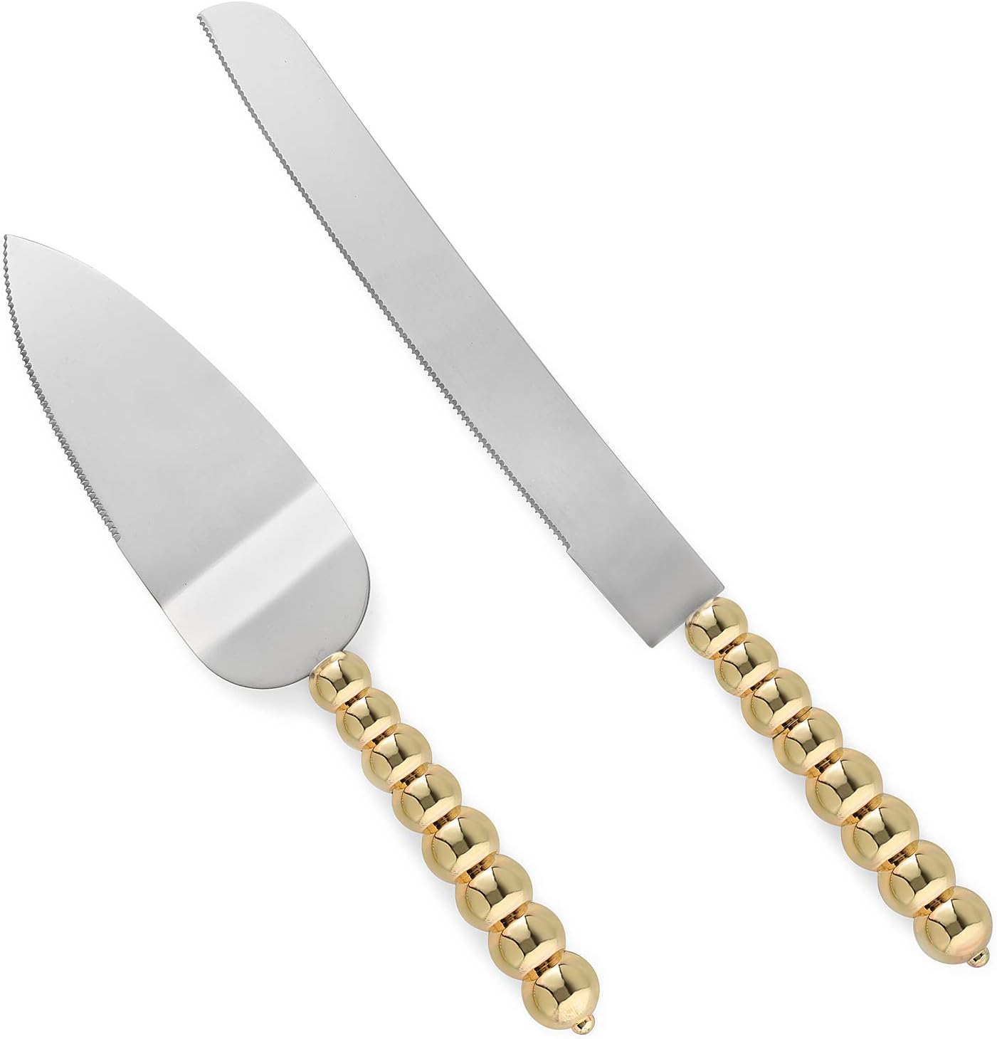 Homi styles Wedding Cake knife and Server Set | Elegant Rose Gold Color Premium 420 Stainless Steel plated Blades | Cake & Pie Serving Set for Wedding Cake, Birthdays, Anniversaries, Parties