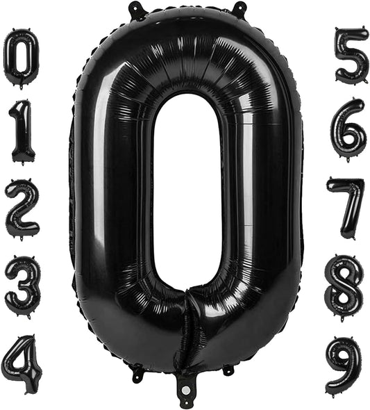 Number Balloons Black 1 Balloon for Birthday Party, One Happy Birthday Decorations, 40 Inch Large One Balloon for 1st Girl Boy Baby Shower 10 11 15 16 18 21 Photo Shoot - Colors A