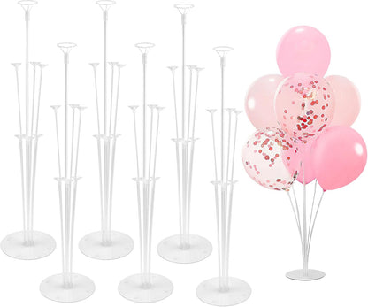6 Sets Balloon Sticks with Base for Table Balloon Stand Kit Balloon Stands with Base for Floor Balloon Arch Stand with Base Balloon Stands for Table Baby Shower Birthday Wedding Party Decorations
