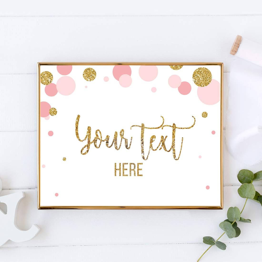 Andaz Press Blush Pink Gold Glitter Girl Baby Shower, Printable Table Tent Place Cards, 20-Pack, Seat Placement Cards Blank Place Cards For Table Settings Name Cards for Wedding, Graduation Food Cards - Colors A