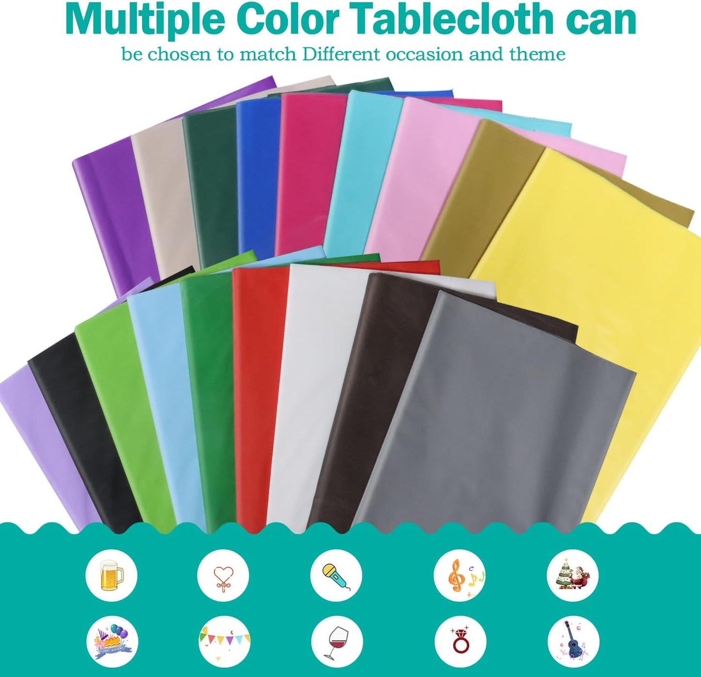 tujol Royal Blue 6 Pack Plastic Table Cloth 54" x 108", Disposable Tablecloths Rectangle Table Cover, Plastic Tablecloths for Parties