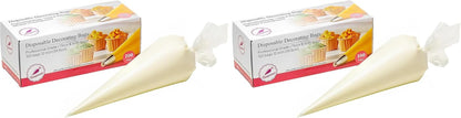 Keenpioneer Piping Bag - Disposable Cake Decorating Bag 100 Count, 12 inch, Clear