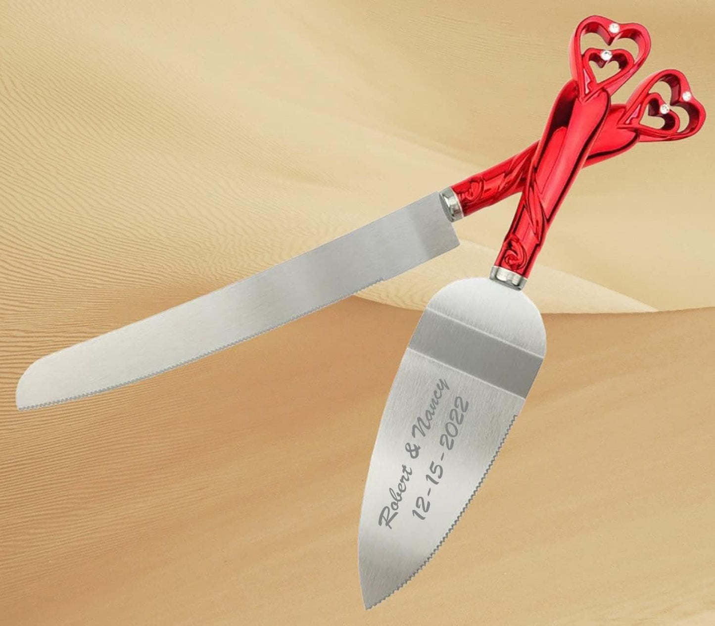 GIFTS INFINITY Personalized Wedding Cake Knife and Server Set with Engraving – Cake Cutting Utensil Set, Keepsake Gift for Wedding, Anniversary, Reception, Birthday & Other Occasions (CH-101WB)