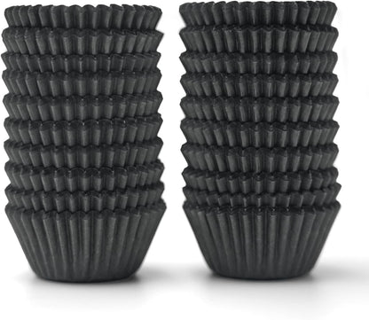 Bake Choice 200pcs Standard Black cupcake liners for baking,food grade cupcake wrappers,greaseproof parchment muffin liners for martin luther king jr day decorations