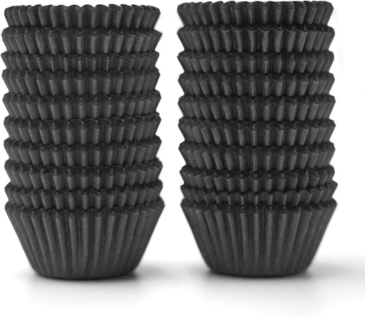 Bake Choice 200pcs Standard Black cupcake liners for baking,food grade cupcake wrappers,greaseproof parchment muffin liners for martin luther king jr day decorations