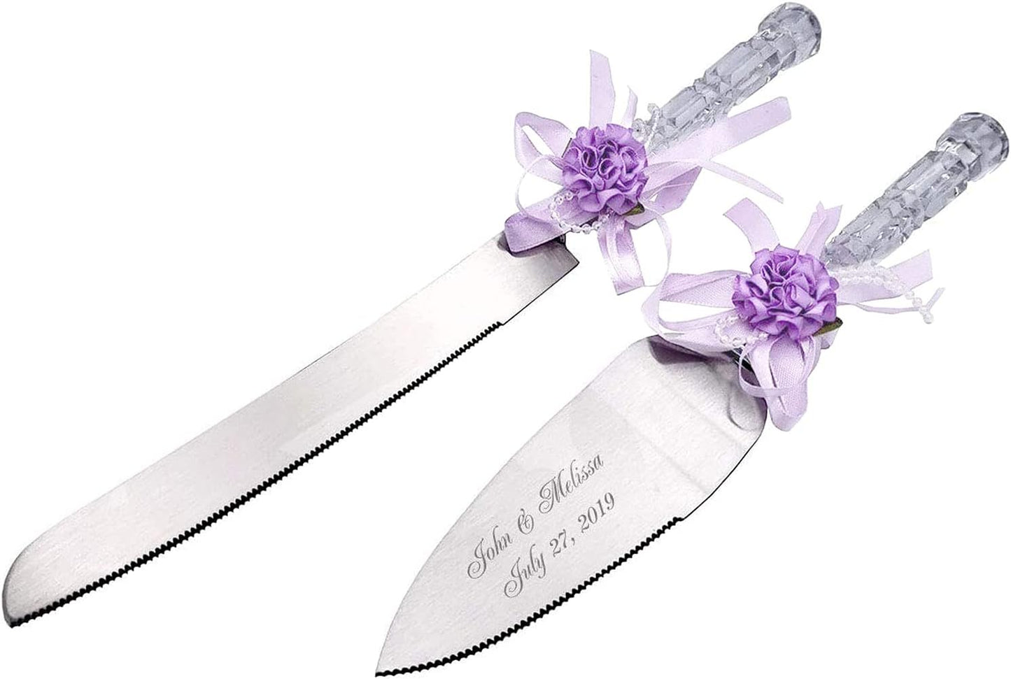 GIFTS INFINITY Personalized Wedding Cake Knife and Server Set with Engraving – Cake Cutting Utensil Set, Keepsake Gift for Wedding, Anniversary, Reception, Birthday & Other Occasions (CH-101WB)