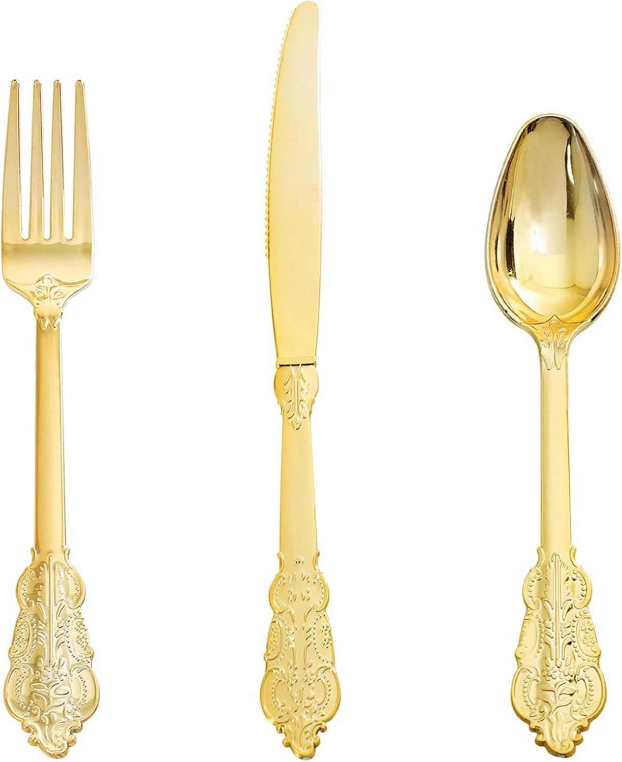 Supernal 360pcs Silver Plastic Cutlery,Elegant Plastic Silverware,Silver Hammed Silverware,Disposable Flatware,Include 120 Forks,120 Knvies,120 Spoons,Perfect for Birthday,Party,Wedding
