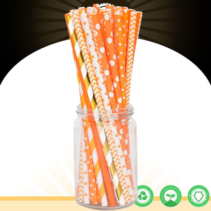 Pink Paper Straws 150pcs Disposable Straws Bulk (10 Pattern) qiqee