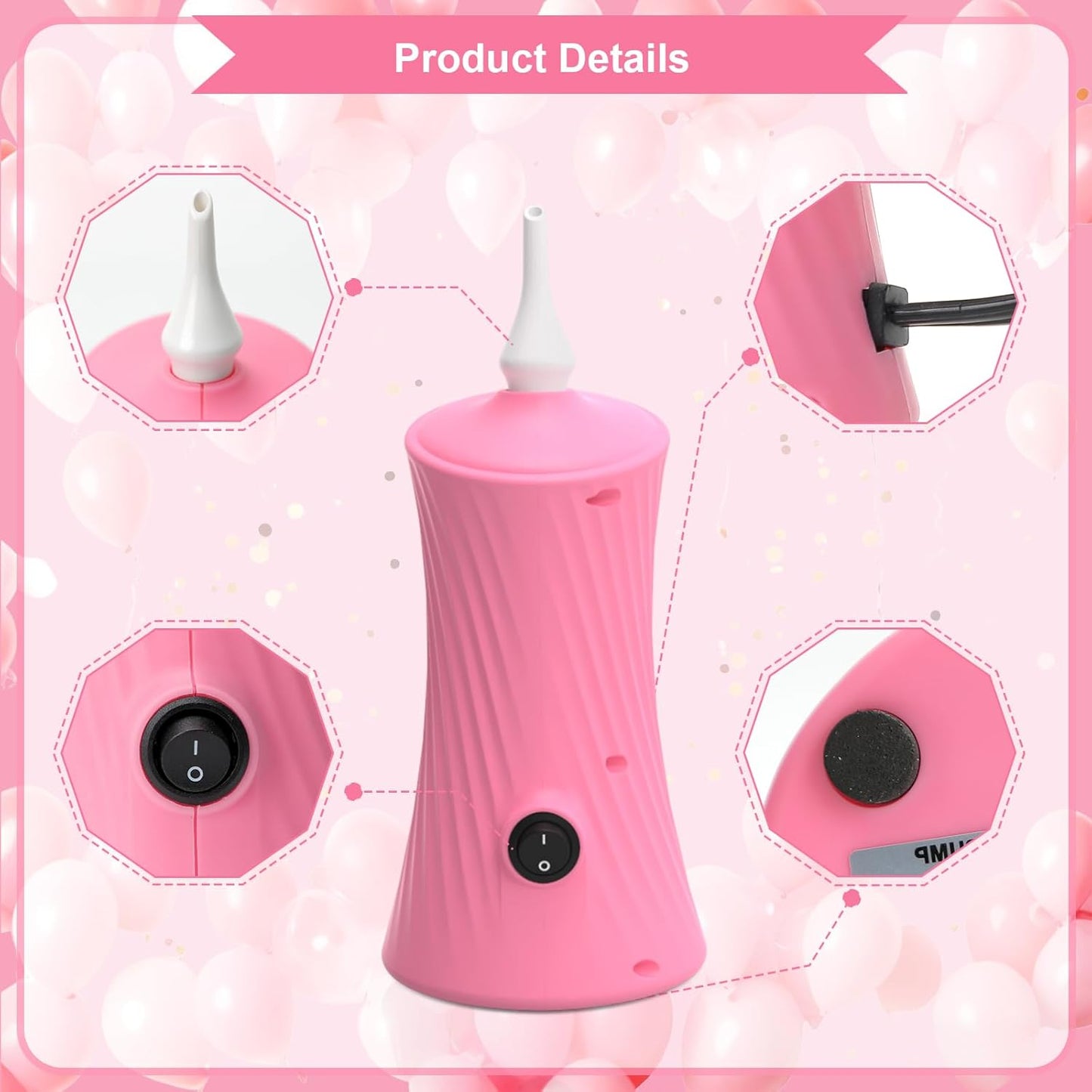 Ball Pump Balloon Pumps Electric, Balloon Pump Portable Long Animal Balloon Pump, Electric Blower Machine Inflator Basketball Pump 260 Balloon Pump for Party/Wedding/Birthday Decorations