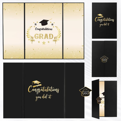 Graduation Decorations 2026, Black Gold Graduation Guest Book, Class of 2026 Grad Guestbook for Graduates Signature Congrats Grad Graduation Party Decorations Favors Supplies Gifts Idea Table Decor