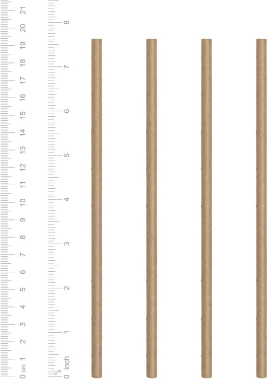 Comfy Package [200 Pack] Kraft Paper Straws, 100% Biodegradable & Ink-free, Straws for drinking and Crafts - Kraft