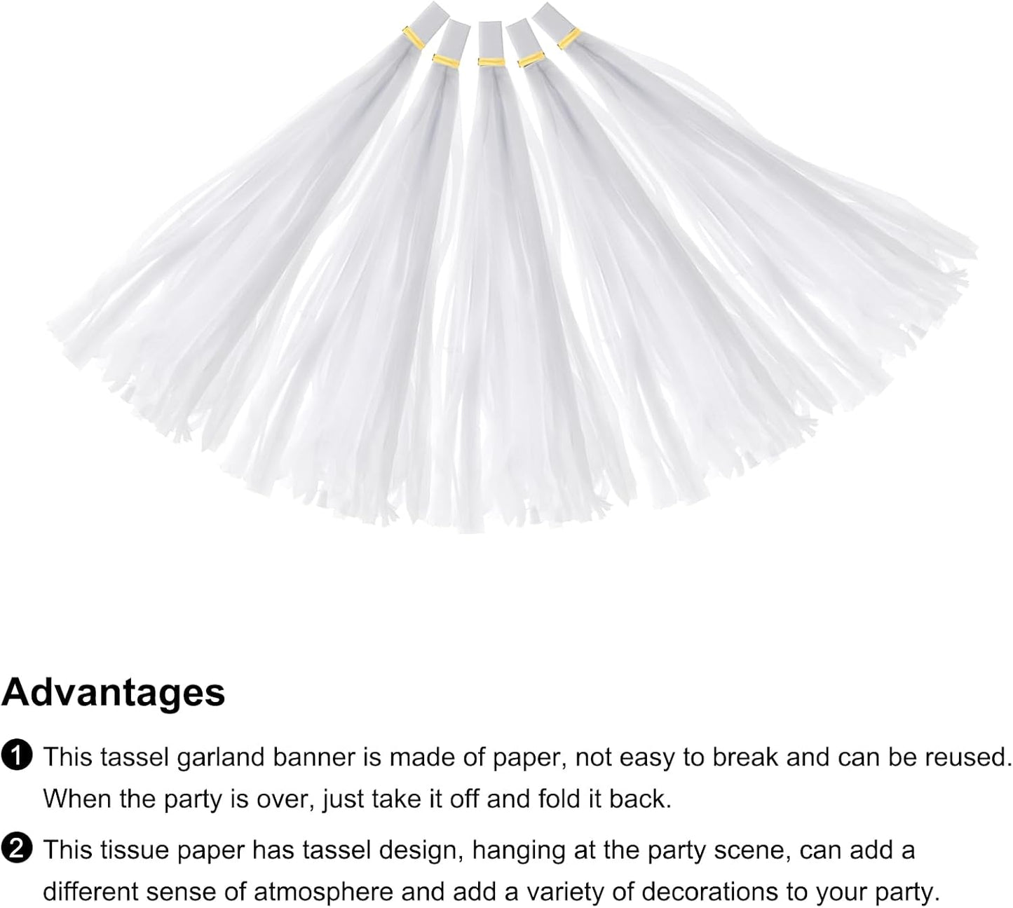 MECCANIXITY 15Pcs Light Blue Tassel Garland Banner with Rope Tissue Paper Tassels Party DIY Kits for Anniversary Wedding Birthday Party