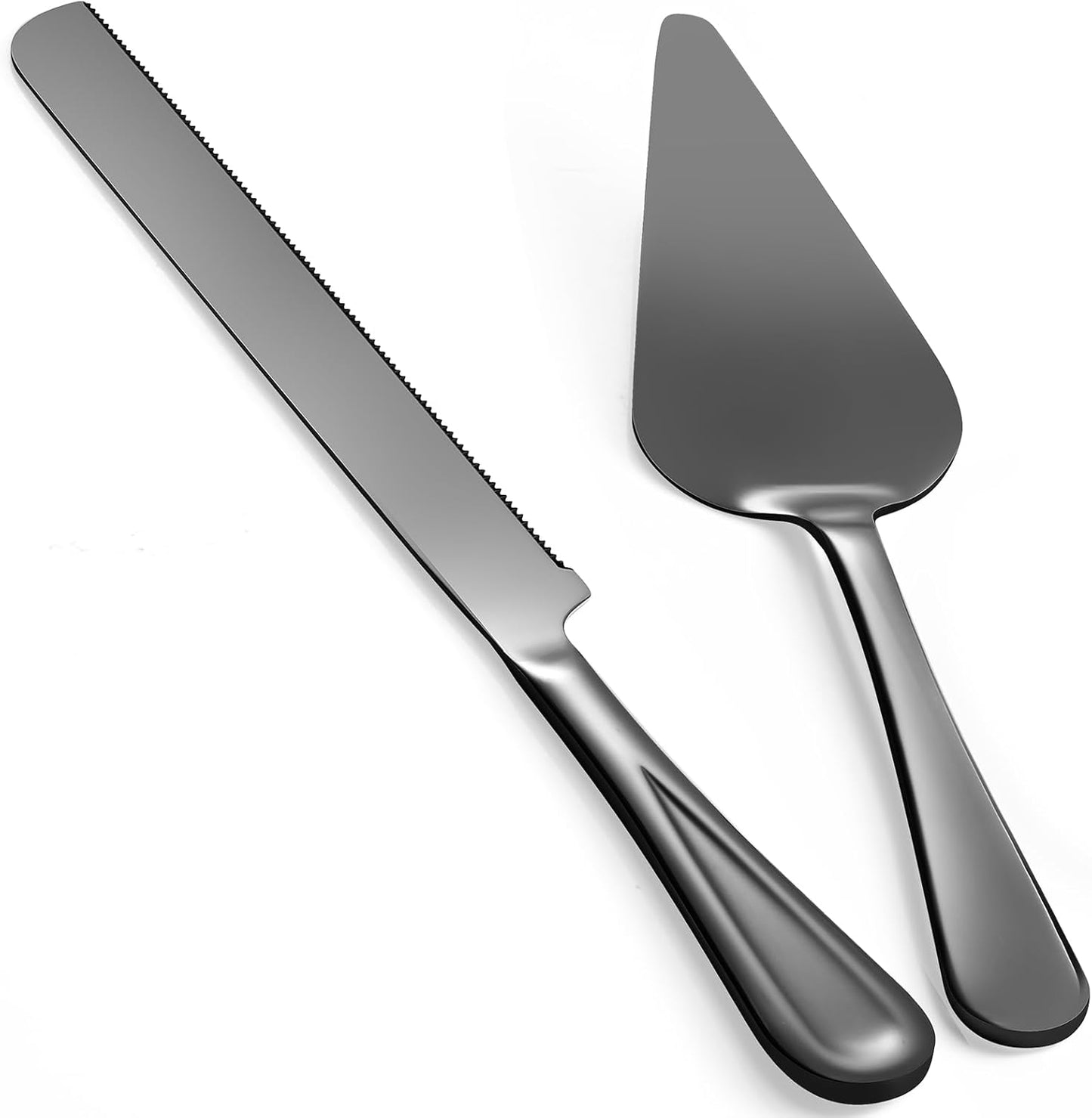 13-Inch Premium Cake Cutting Set for wedding，Exquisite Cake Knife and Server Set with Serrated Design, Ideal for Pastries, Pies, and Desserts (Silver)