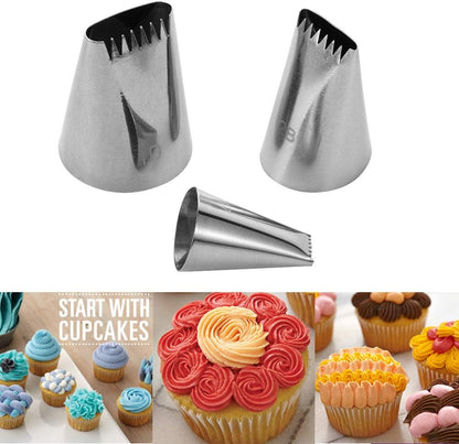 Piping Tips For Cake Decorating, Stainless Steel Icing Piping Nozzles For Pastry Fondant Decorating Tools (C)