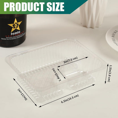 200 Pcs 12oz 6.5''x5'' Plastic Nacho Trays, Small Disposable Tray for Nachos & Cheese Dip, Clear Nacho Containers for Chip, 2 Compartment Movie Night Snack Trays Great for Snacks, Fair Foods