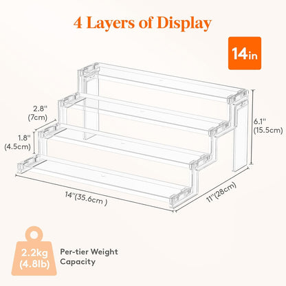 Lifewit Cupcake Stand, Perfume Cologne Organizer, Tool-Free Assembly, Display Riser, Spice Rack, Figurine Holder, Makeup Storage, Room Decor, Party Decorations, Clear, 12″ 3 Tier, 1 Pcs