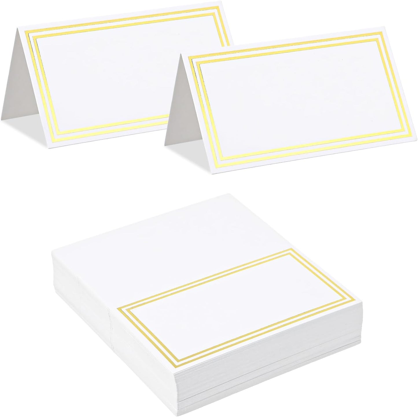 60-Pack Table Tent Cards,Elegant Table Name Cards,Gold Foil Food Card for Buffet Tables,2.2"x3.5" Menu Card for Buffets for Weddings, Dinner Parties & Tables Settings, Premium Matte Finish