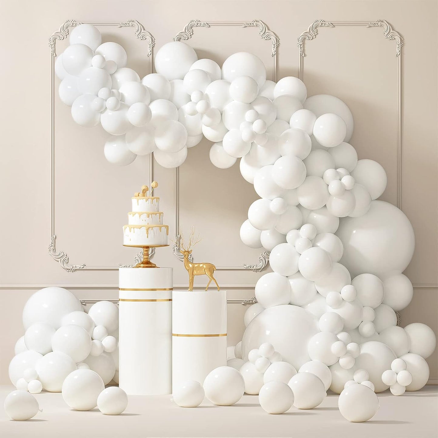 RUBFAC 87pcs Metallic Blue Silver Balloon Garland Arch Kit, 18 12 10 5 Inch Blue Silver Confetti Latex Party Balloons for Birthday Graduation Baby Shower Decoration