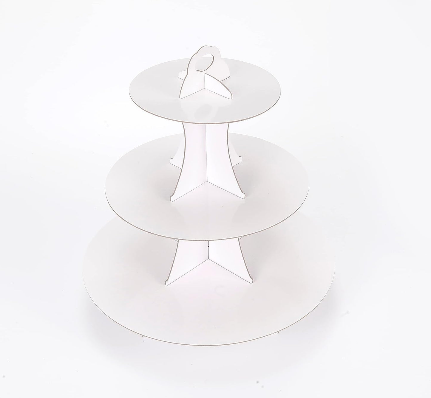 YLDW Cupcake Stand, 3-Tier Cupcake Stand Display, Cardboard Cup Cake Tower Stand, Disposable Dessert Stand for Birthday Tea Party Baby Shower Treat Decorations, Pink