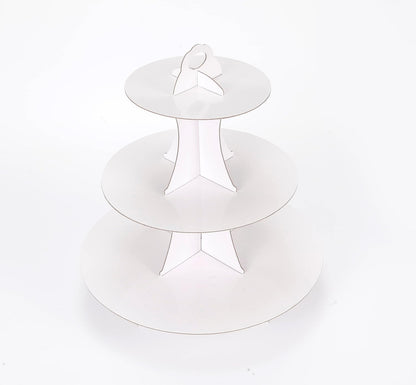 YLDW Cupcake Stand, 3-Tier Cupcake Stand Display, Cardboard Cup Cake Tower Stand, Disposable Dessert Stand for Birthday Tea Party Baby Shower Treat Decorations, Pink