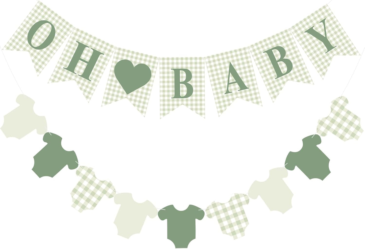 Hahafelt 1 Pcs Blue Gingham Welcome Baby Boy Banner for Baby Shower Party Decorations Pre Strung Gender Reveal Paper Banner for Table, Wall, Mantel Display Party Decor Supplies