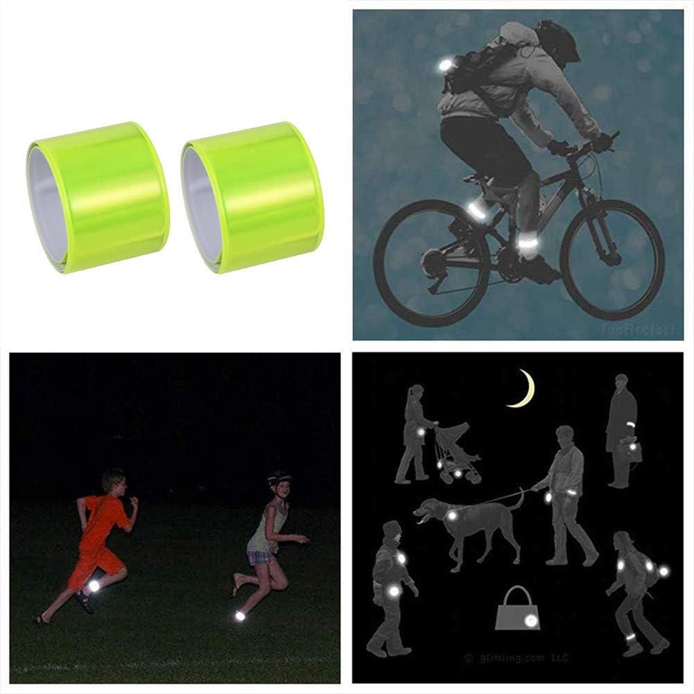 20 Pcs Reflector Snap Bands Fluorescent Slap Armbands High Visibility Slap Reflector Strips Safety Bands for Children Adults Boys and Girls When Cycling Running Hiking Jogging
