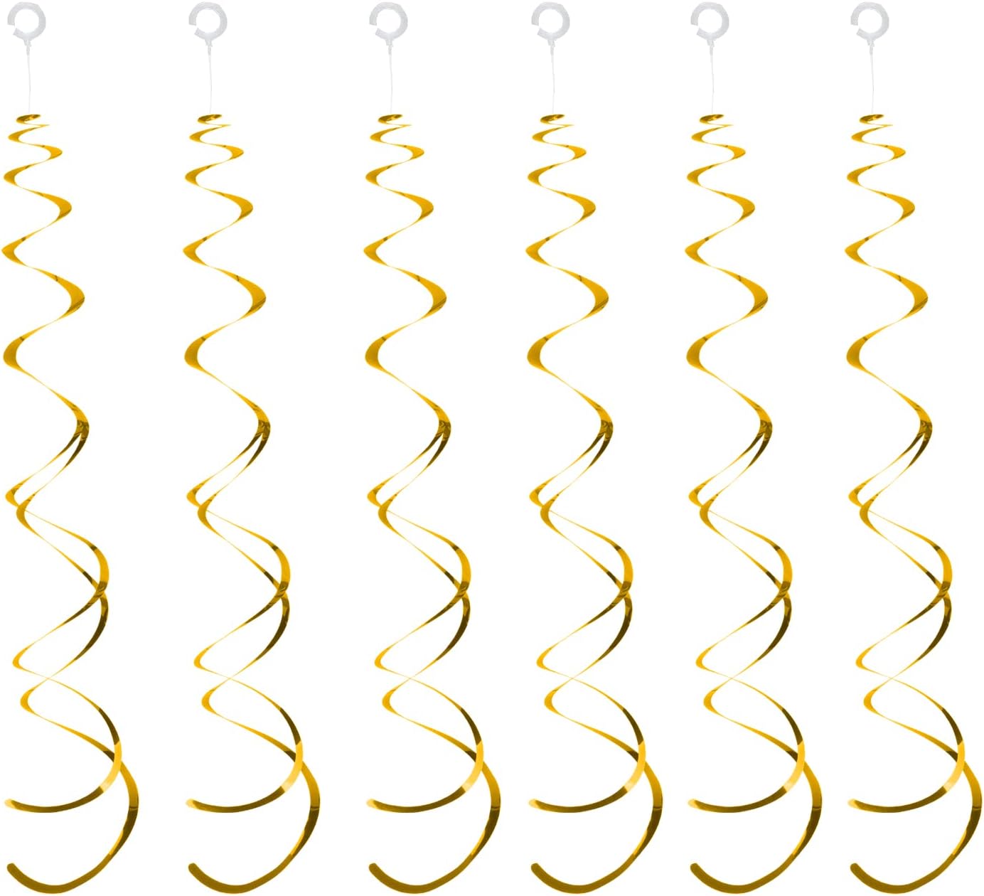 30 Pieces Iridescent White Hanging Swirls, Foil Swirl Hanging Decorations Plastic Steamers for Ceiling, Dangling Whirls Wedding Baby Shower Birthday Party Decorations