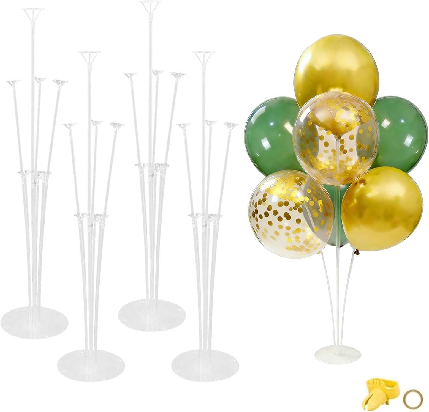 4 Sets Balloon Stand Kits, Balloon Sticks Holder with Base for Table Light Pink Party Decorations for girl Birthday Wedding Graduation Party Gender Reveal Baby Shower Graduation Decorations 2026