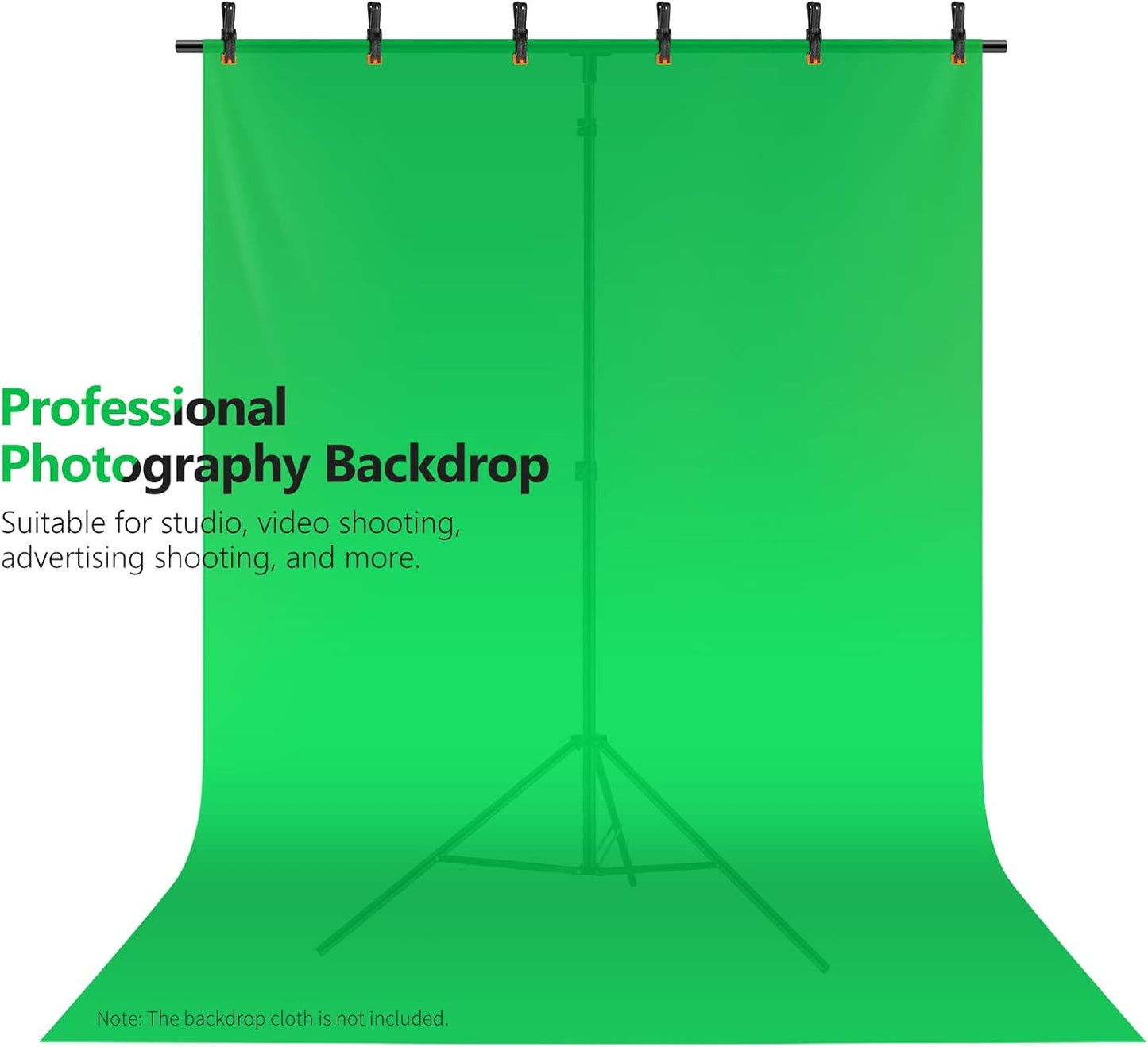 Neewer Photo Studio Backdrop Support System, 10ft/3m Wide 6.6ft/2m High Adjustable Background Stand with 4 Crossbars, 6 Backdrop Clamps, 2 Sandbags, and Carrying Bag for Portrait & Studio Photography