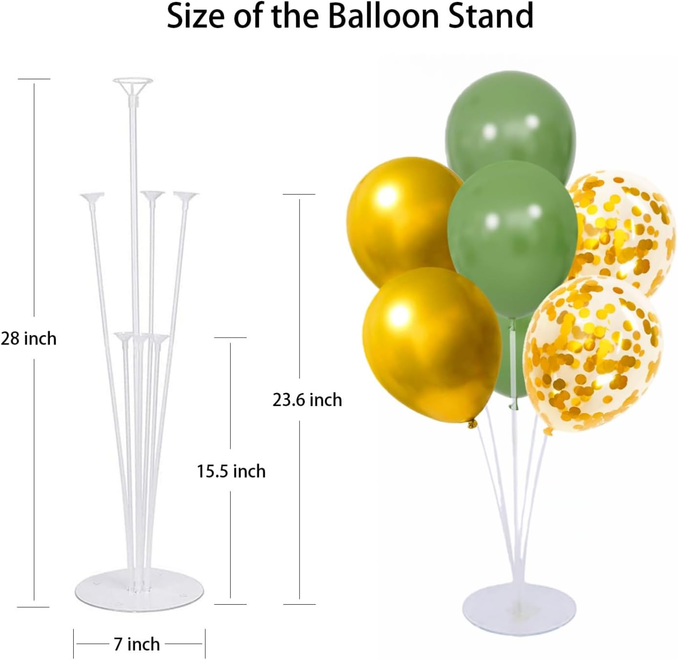 Balloon Stand Kit For Table - 10 Sets Balloon Sticks with Base For Birthday Graduation Party Decorations