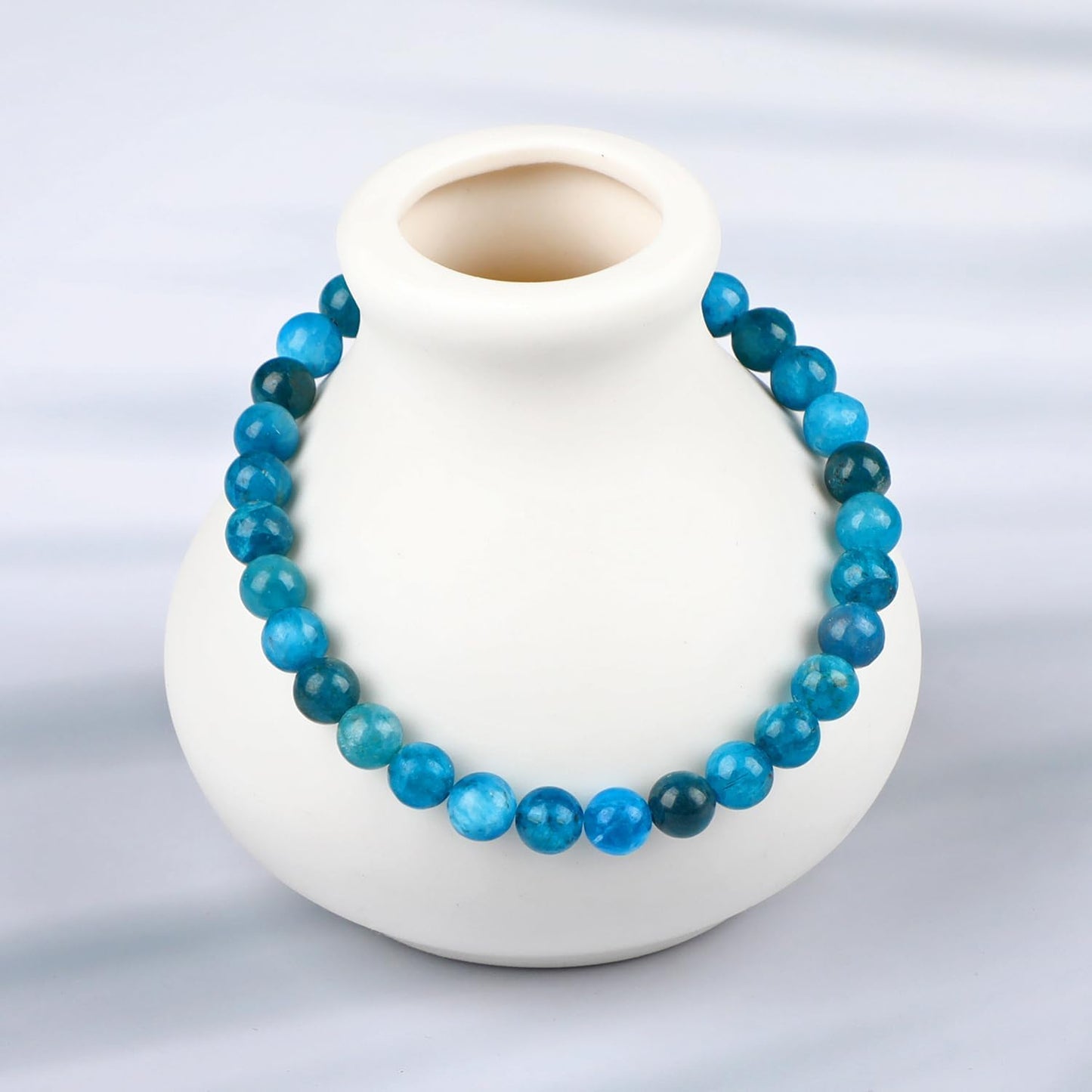 LPBeads Handmade Natural Gemstone Stretch Elastic Bracelet Healing Crystal Round Stone Beads Jewelry Gifts for Women Men