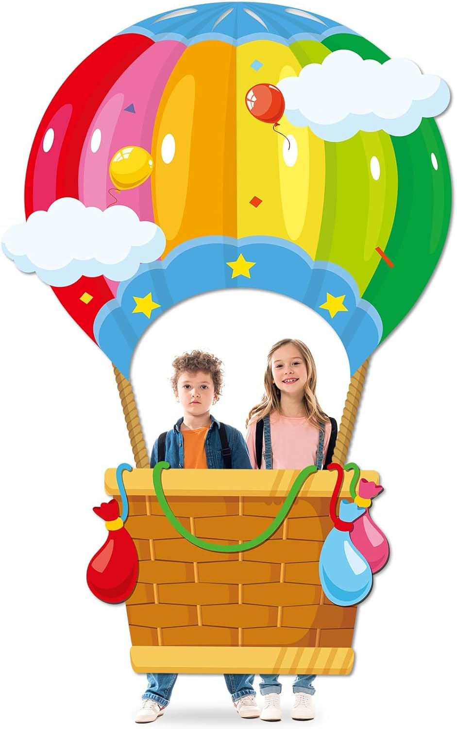 Hot Air Shaped Photo Prop Selfie Frame Back to School Backdrop Party Decoration Balloon Kids Schools Photo Booth Welcome Party Banner Supplies for Students Kids Birthday Baby Shower Parties Sign