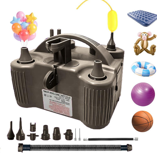 4-in-1 Electric Balloon Pump for All Balloons, Inflatables, and Sports Balls, Portable High Power Triple Inflating Ports for Latex Foil 260q Mylar Balloon