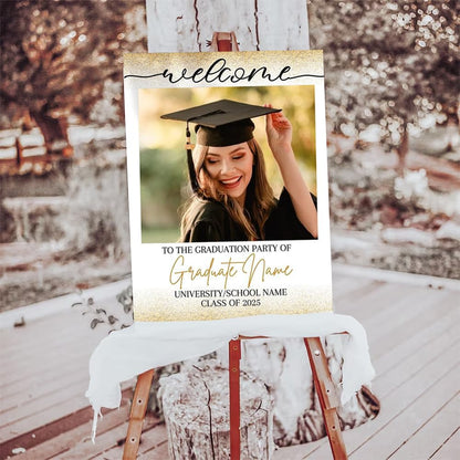 Graduation Party Welcome Sign, Photo Graduation Poster, Graduation Decorations, Grad Party Sign, Grad Welcome Sign, Graduation gift for best friend, Graduation gift for daughter, sister, brother - 1