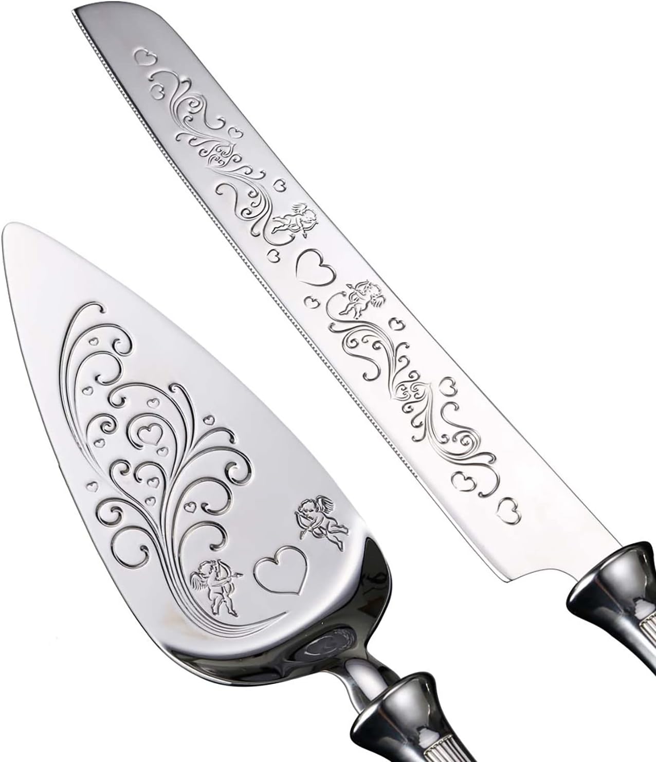 Cake Knife and Server Set,18/10 Stainless Steel Cake Cutting Set, Sweet Love Cake Serving Set Perfect For Wedding, Birthday,Home, Parties and Events