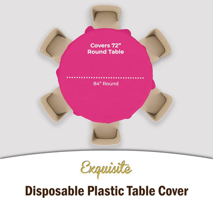 12-Pack Premium Plastic Tablecloth 54in. x 108in. Rectangle Table Cover - Dark Blue - Colors B
