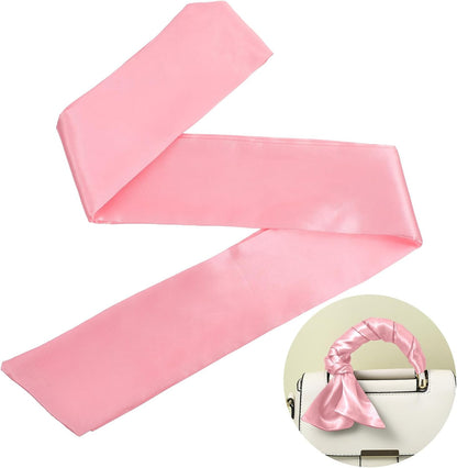 Tyqour 2 Pcs Soft Silk Blindfold for Adult Couples, Satin Blind Folds for Adult Play, Adjustable Blindfold for Party Games, 59 Inch V-Shaped Blackout Sleep Mask for Women Men Gift (Black, Pink)