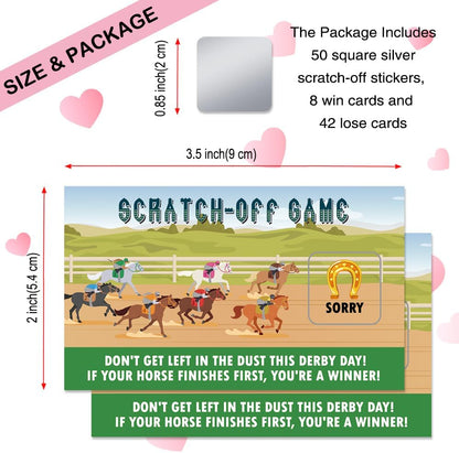 50 Pcs It's Race Time Go Scratch off Game Cards, Funny Racing Party Scratch Cards, Karting Theme Birthday for Teens Adults, Racing Lottery Prize Raffle Tickets, Birthday Game Supplies