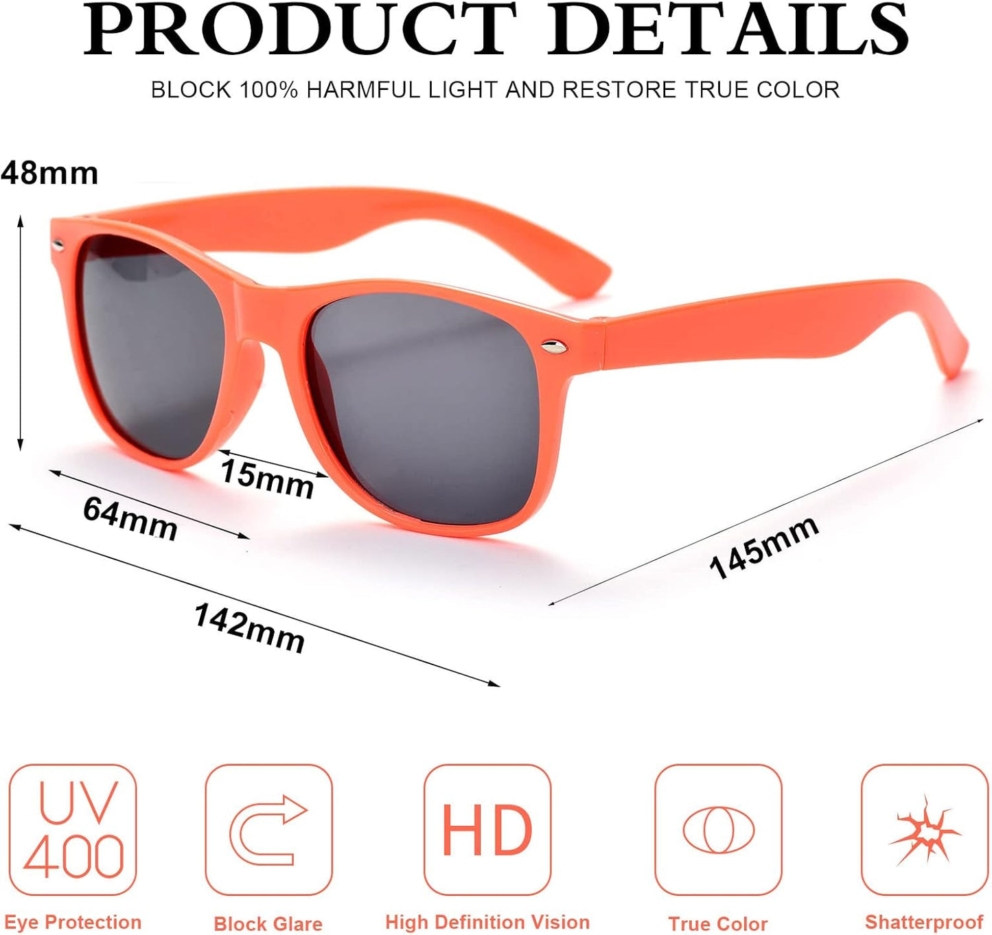 20 Pairs Bulk Sunglasses for Adult Retro 70s 90s Cheap Glasses (Black)