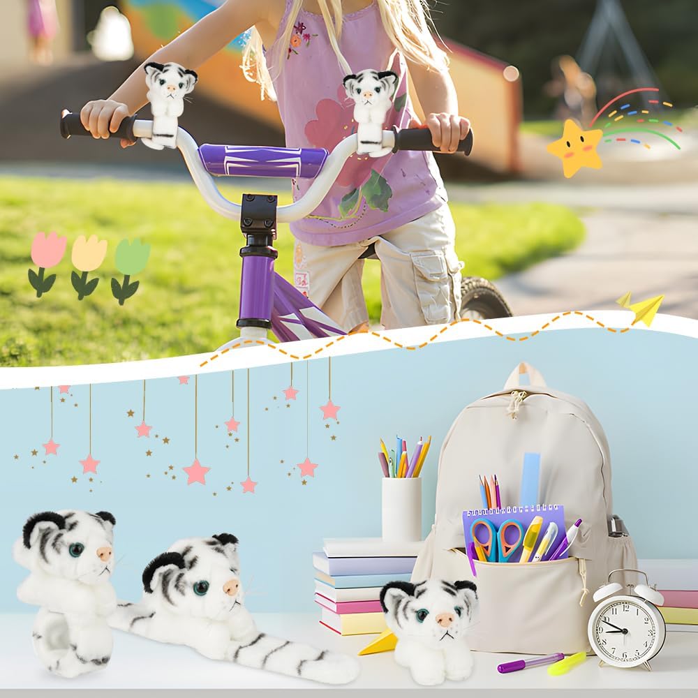 jarbins Animal Slap Bracelets Tiger Plush Kids Pretend Play Bracelets Bulk Toys Wristband for Children Birthday Party Favors