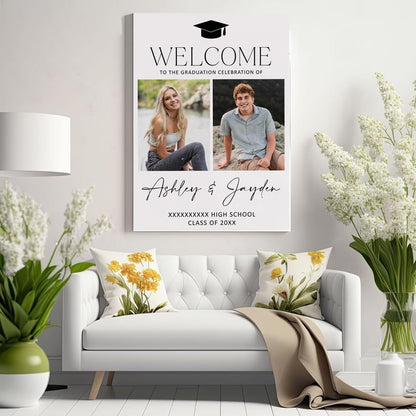 Graduation Party Welcome Sign, Photo Graduation Poster, Graduation Decorations, Grad Party Sign, Grad Welcome Sign, Graduation gift for best friend, Graduation gift for daughter, sister, brother - 1