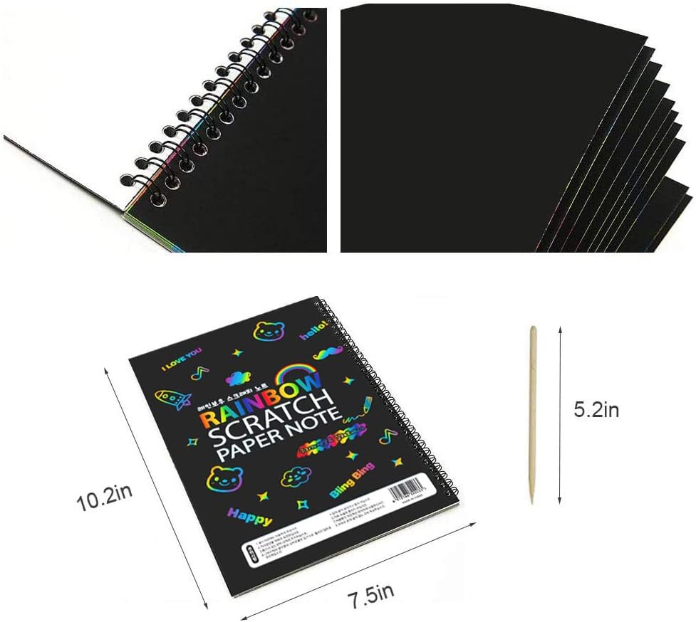 I&Art Scratch Art Books for Kids Scratch Art Paper Rainbow Scratch Art for Best Gifts