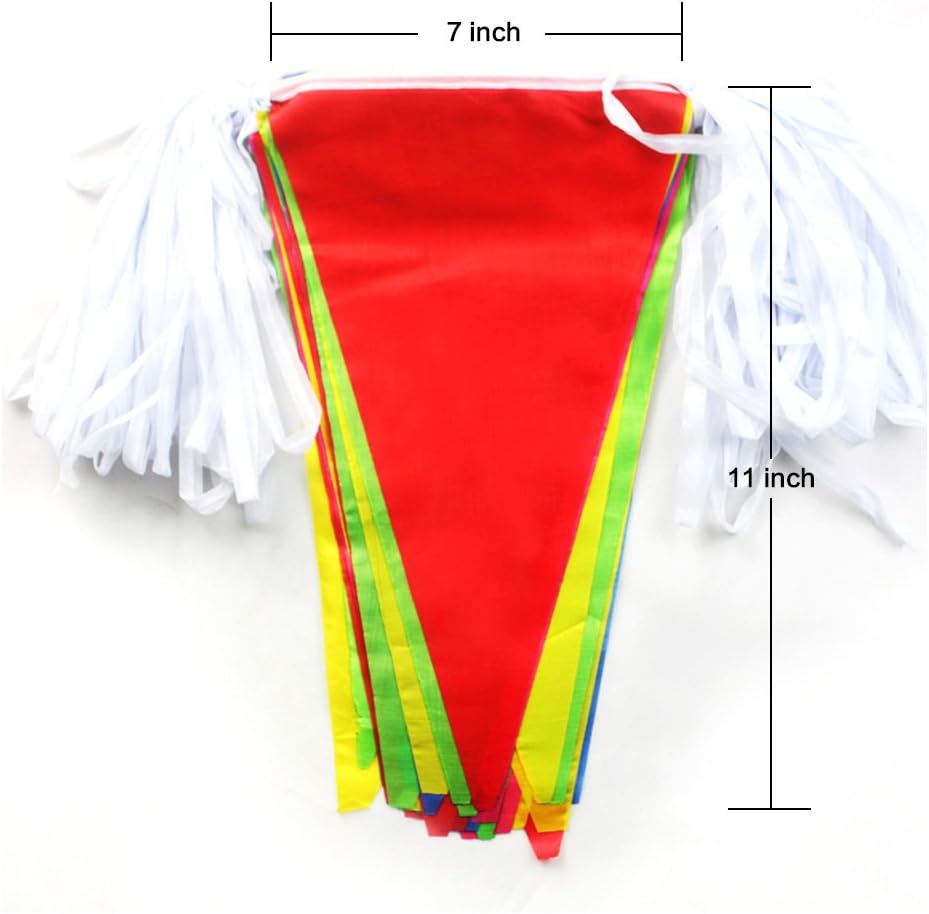 250pcs Multicolor Pennant Flags,LOOBJOYGAME 263Ft Nylon Fabric Decorations Grand Opening Banner Rope