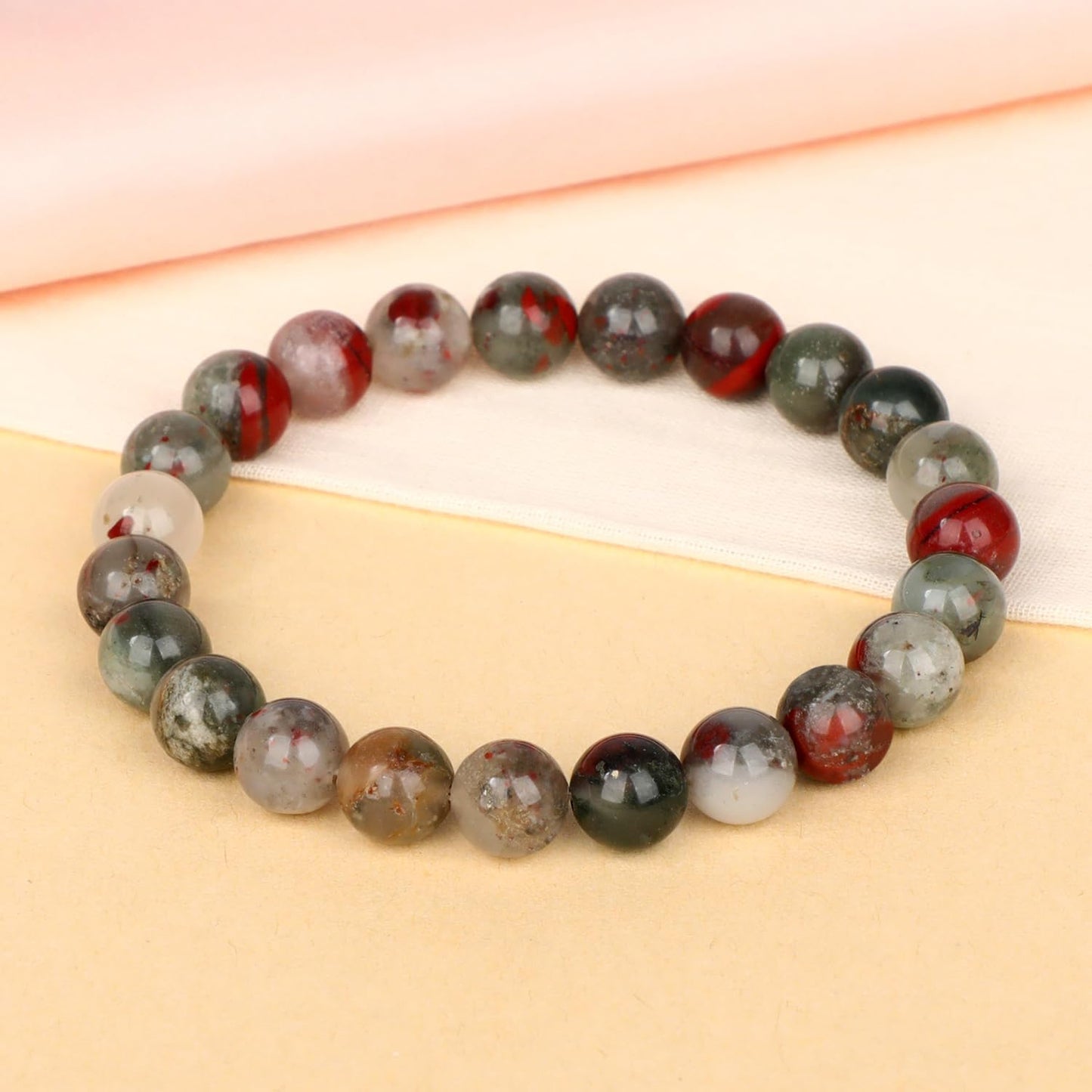 LPBeads Handmade Natural Gemstone Stretch Elastic Bracelet Healing Crystal Round Stone Beads Jewelry Gifts for Women Men