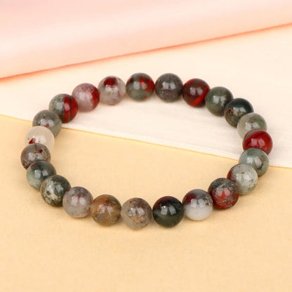 LPBeads Handmade Natural Gemstone Stretch Elastic Bracelet Healing Crystal Round Stone Beads Jewelry Gifts for Women Men