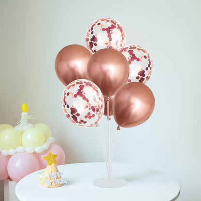 4 Set Balloon Stand Kit for Table Centerpieces With Balloon and Base Party Decorations for Birthday Wedding Retirement Graduation Baby Shower (Navy Silver)